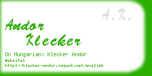 andor klecker business card